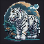 White Tiger Pixel Symbol Icon